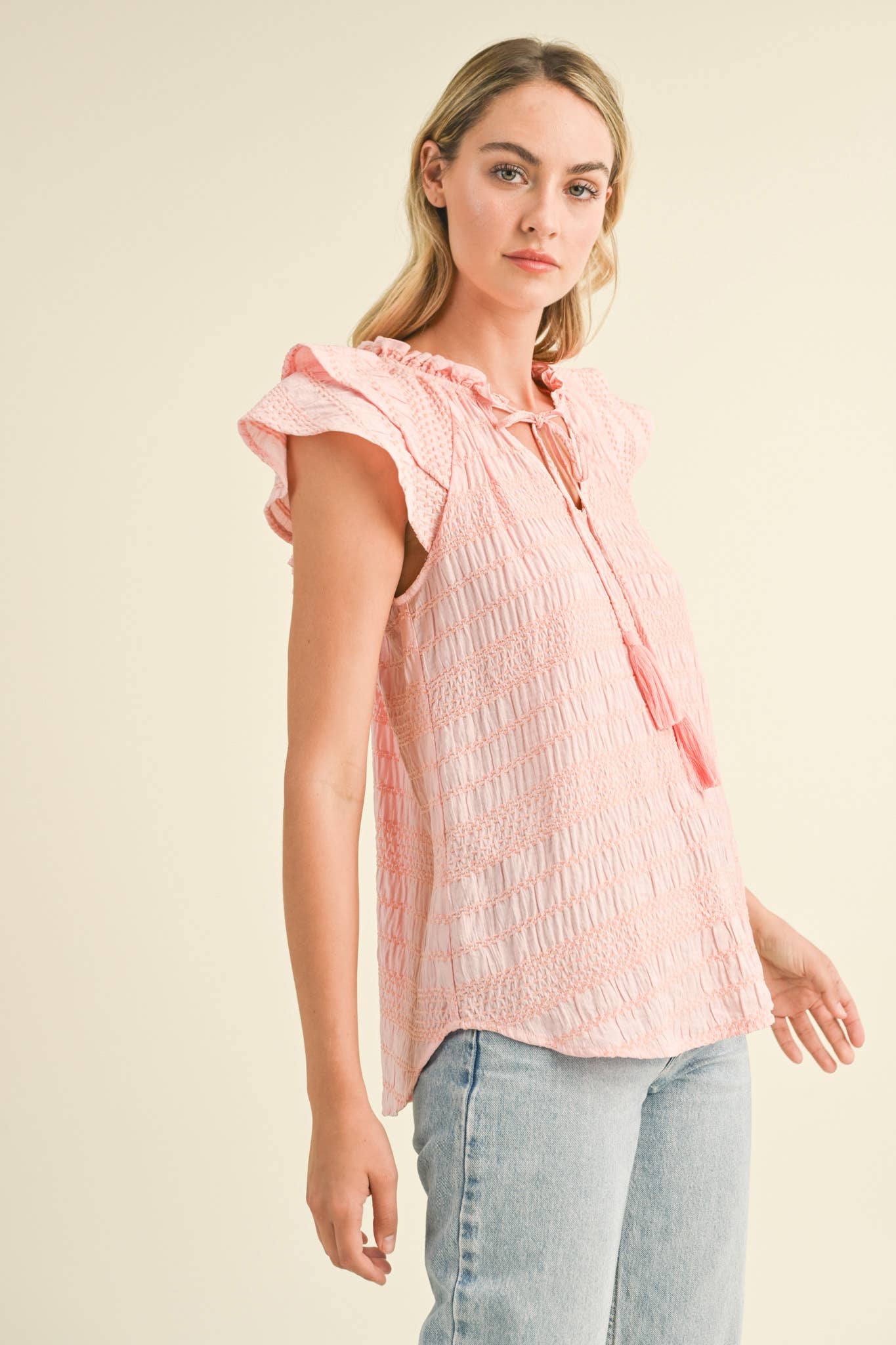 Bee Ruffle Top
