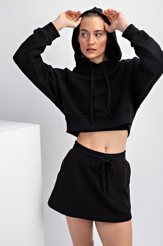 Valerie French Terry Cropped Hoodie