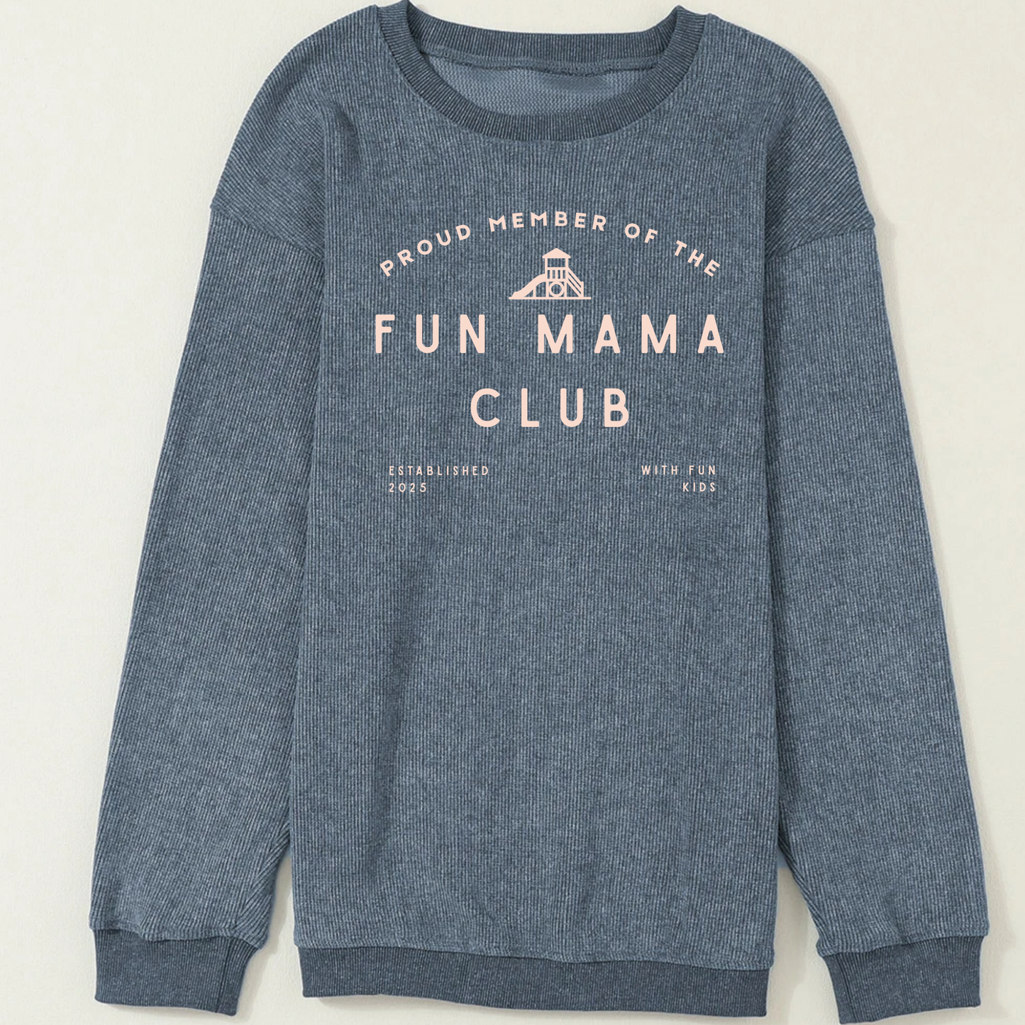 Fun Mama's Club Oversized Ribbed Crew