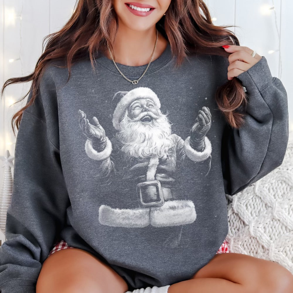 White Out Santa Crewneck