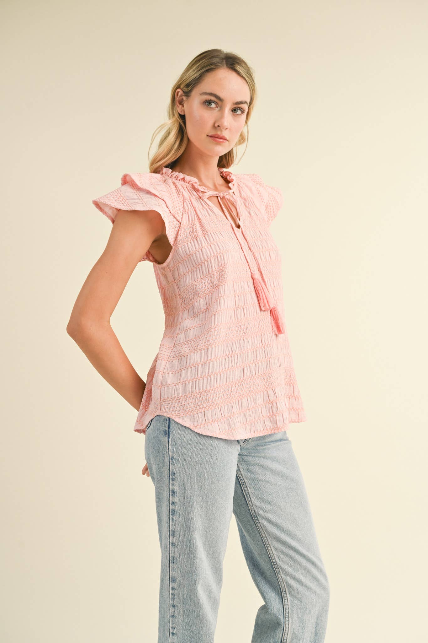 Bee Ruffle Top