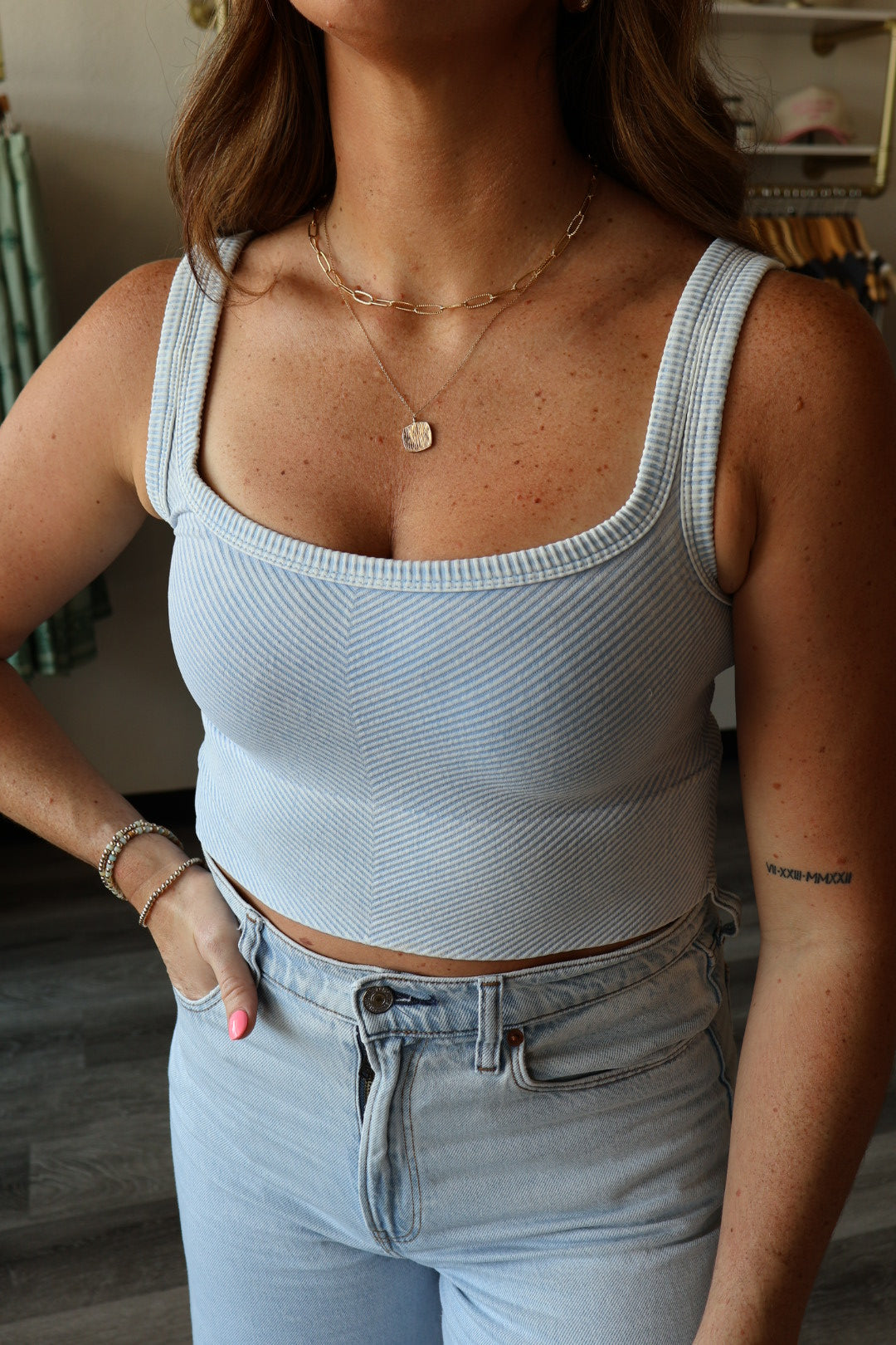 Stella Vintage Chevron Crop Top