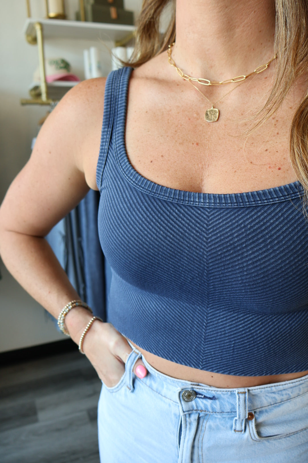 Stella Vintage Chevron Crop Top
