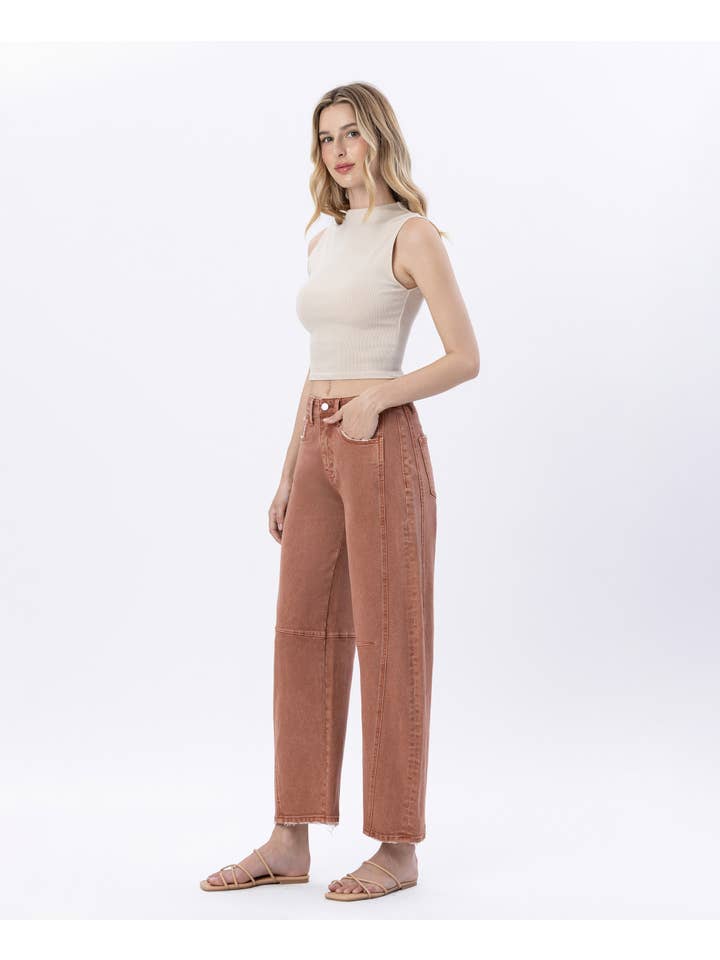 Ameilia High Rise Twist Barrel Jeans