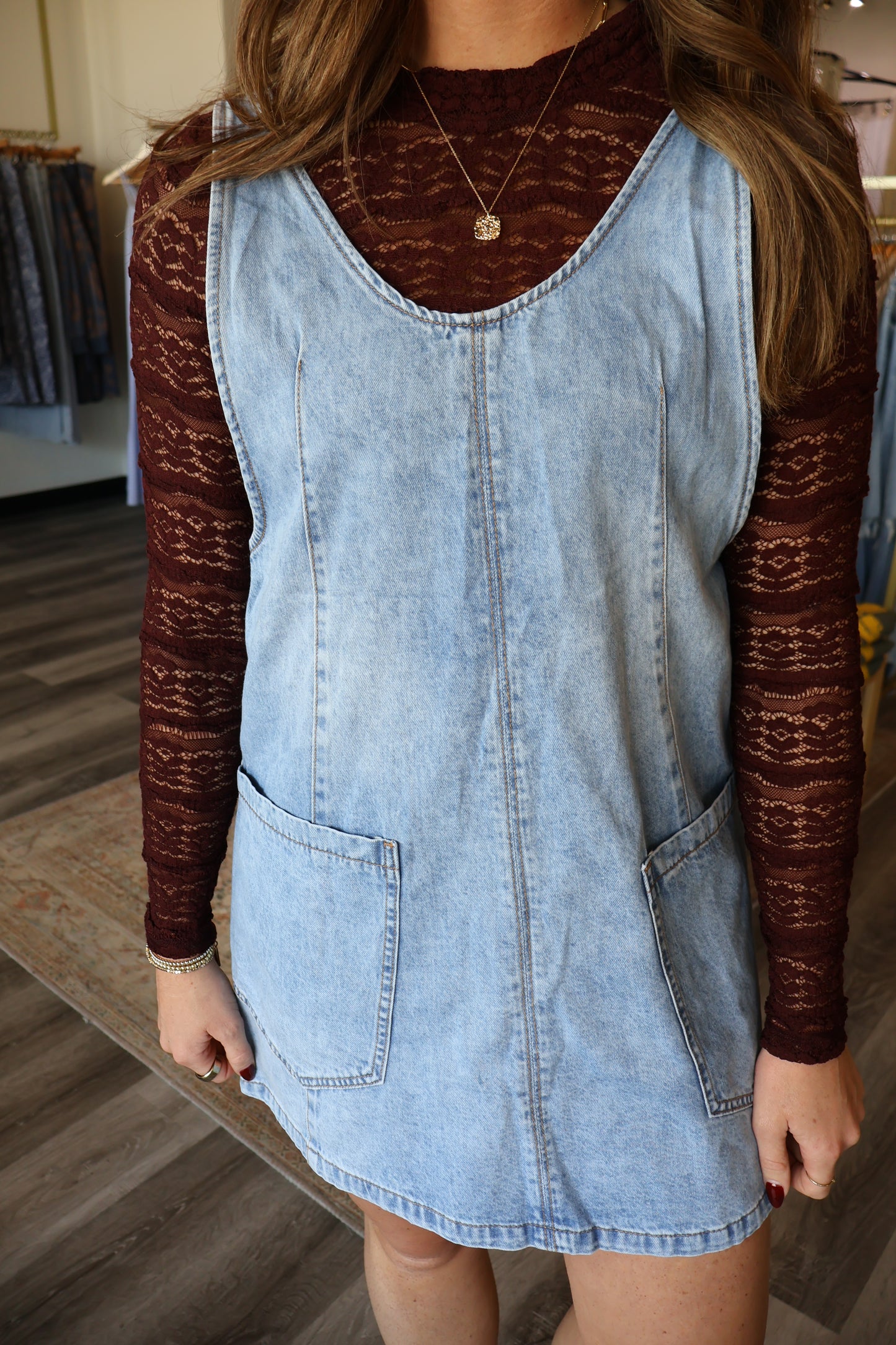 Faith Denim Overall Dress