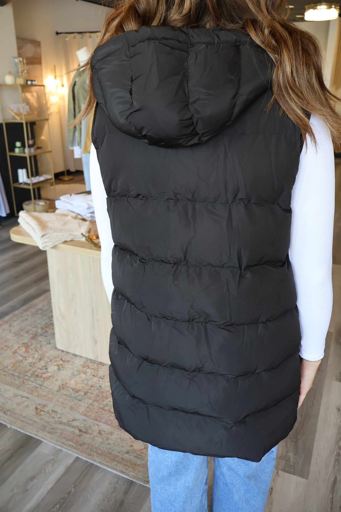 Bonnie Hooded Zipper Longline Vest