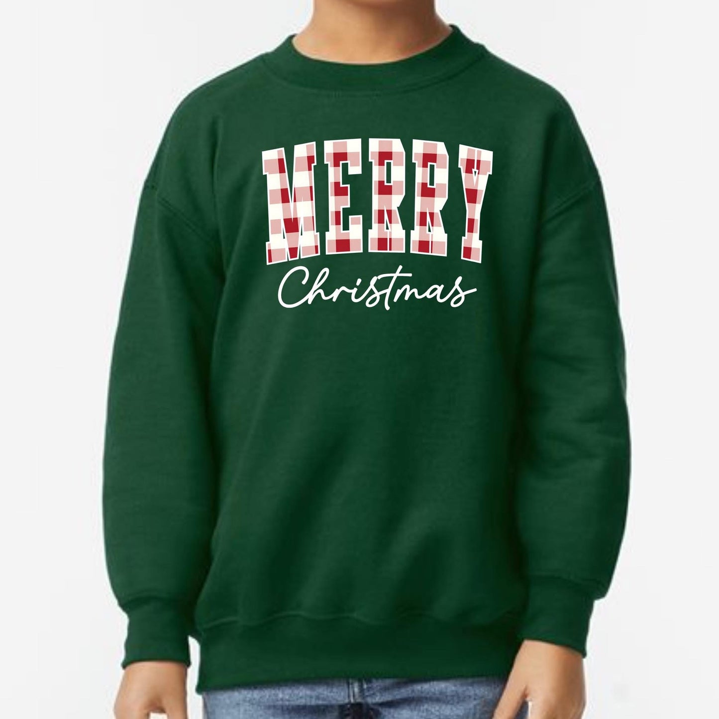 Youth Plaid Merry Crew