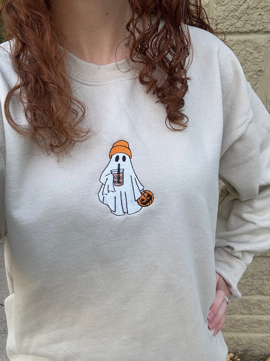 Embroidered Ghost Crewneck