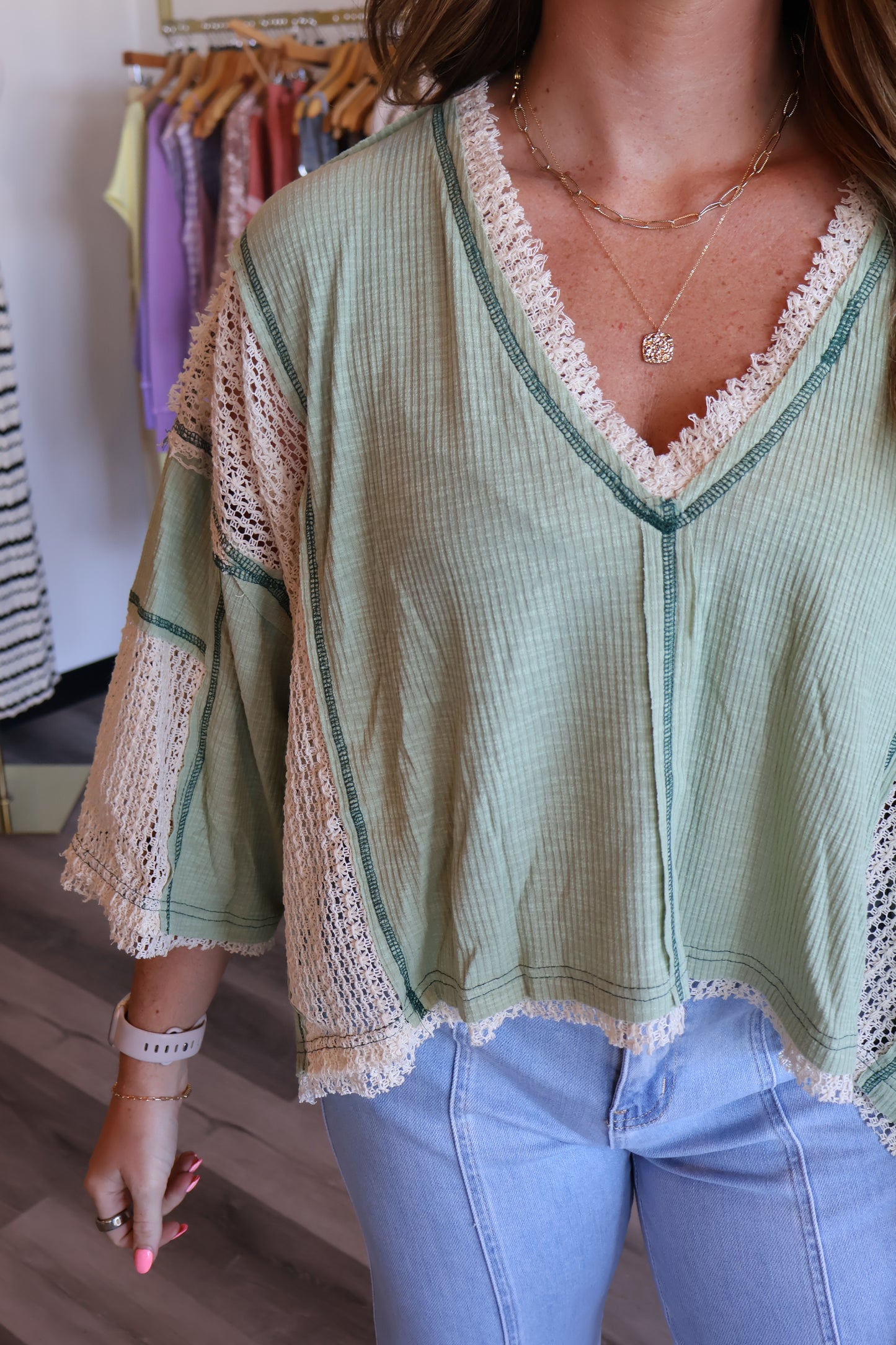 Allen Rib Contrast Top