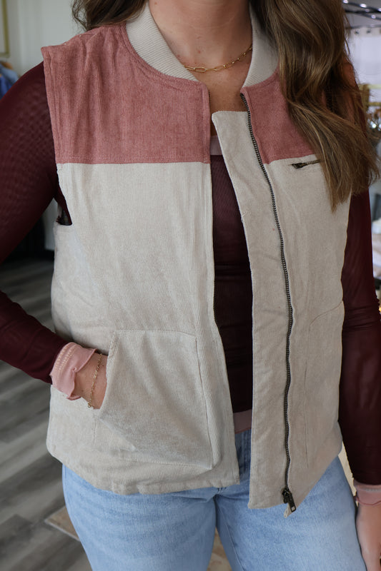 Kyler Mixed Print Vest