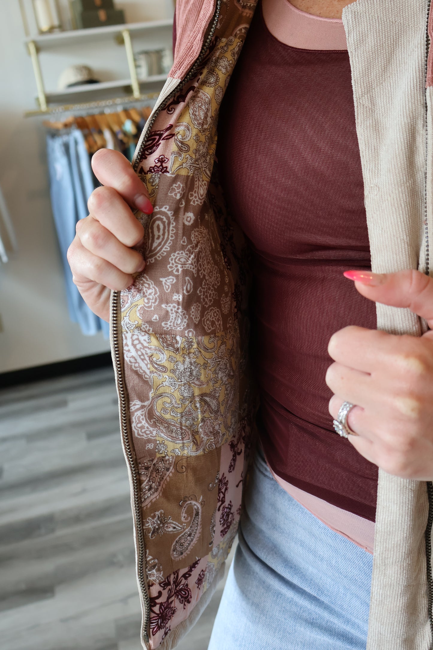 Kyler Mixed Print Vest