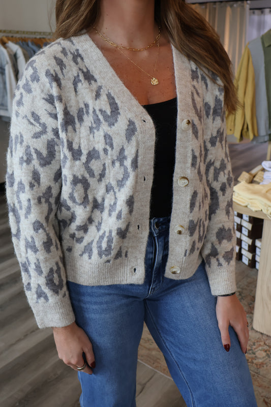 Stacey Leopard Cardigan
