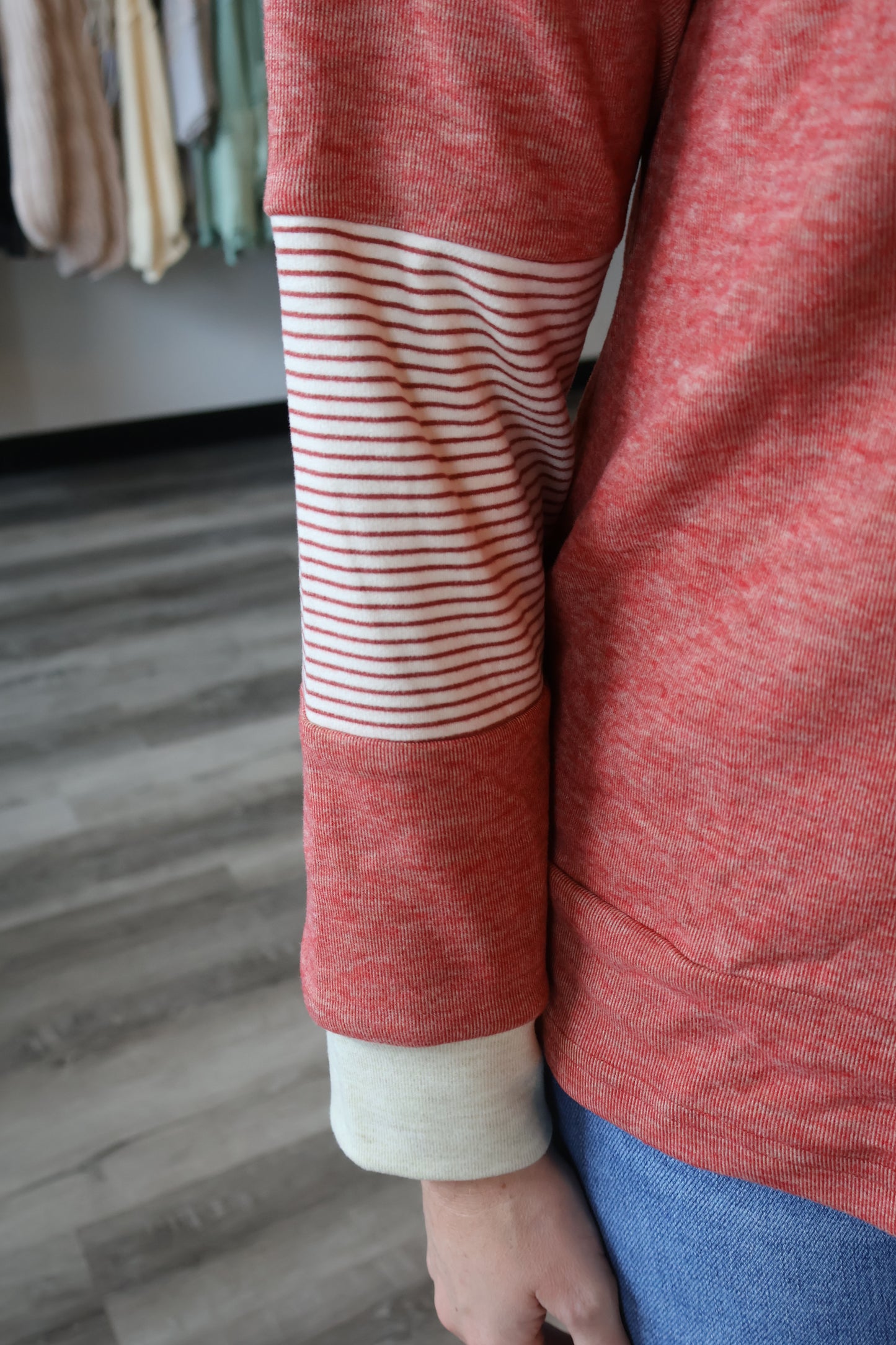 Lacy Brushed Jersey Pullover