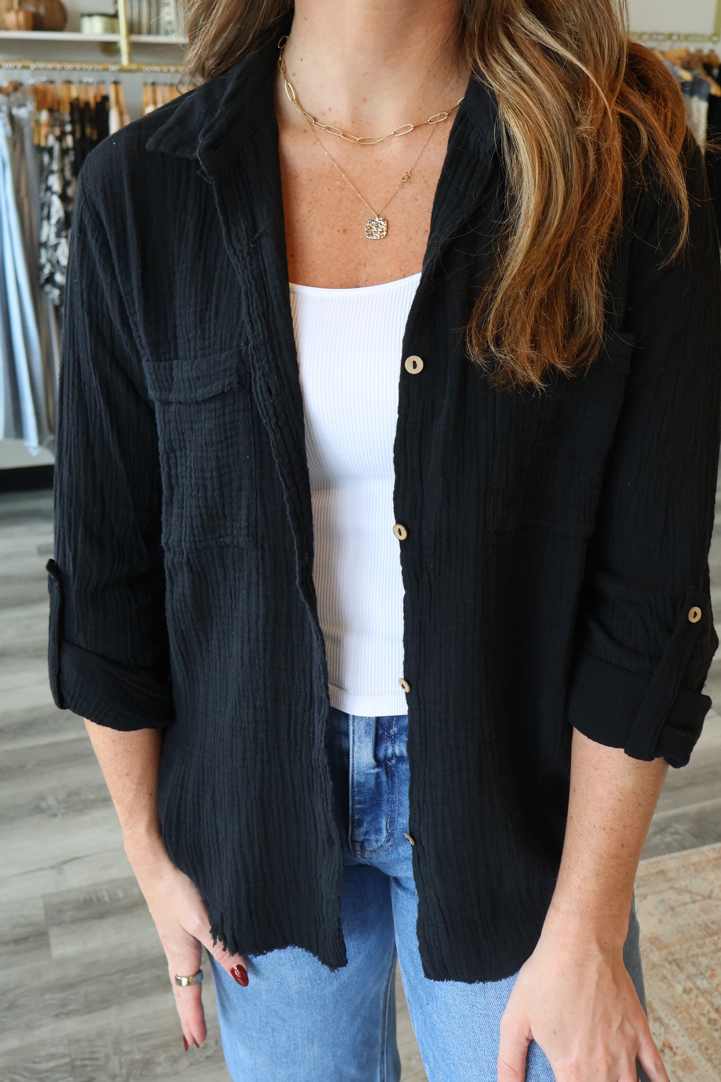 Ocean Washed Button Up