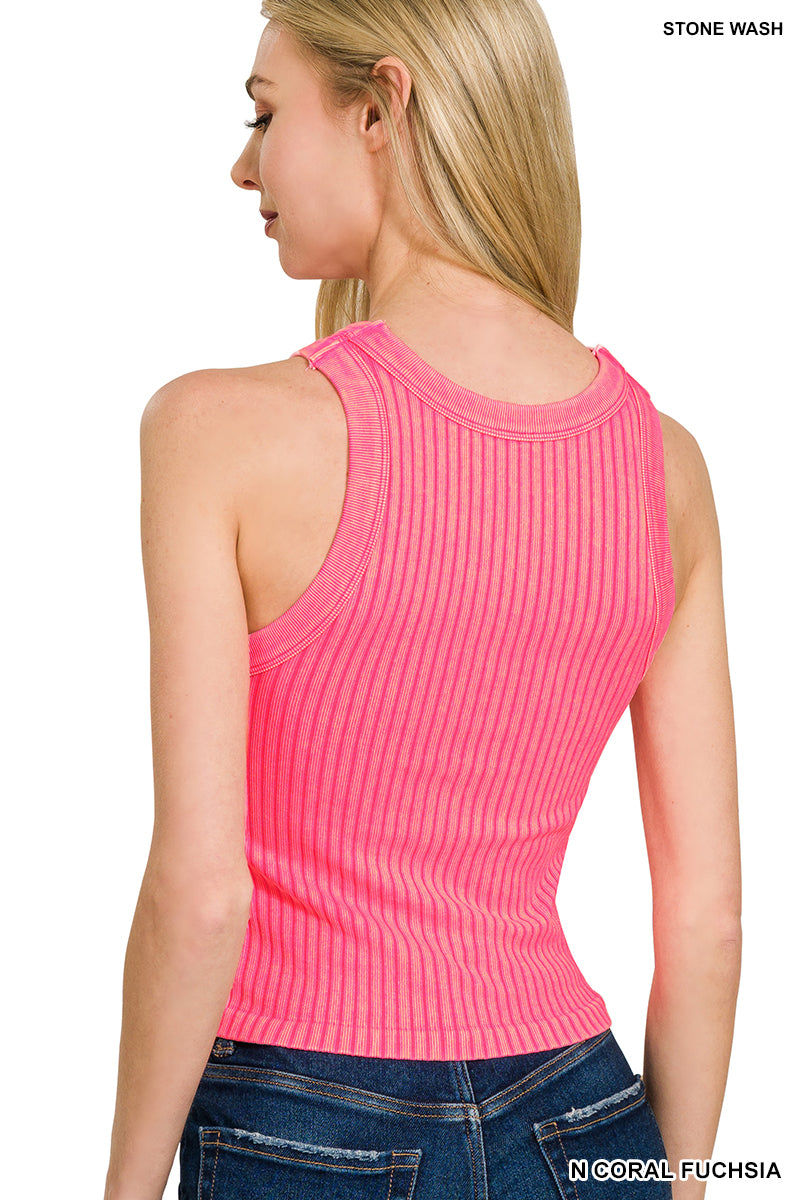 Debbie Ribbed Washed Seamless Tank