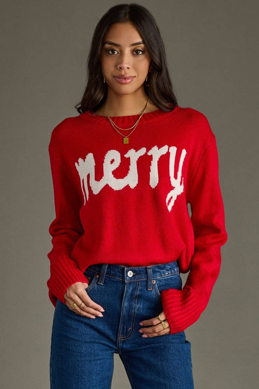 Red & White Merry Sweater