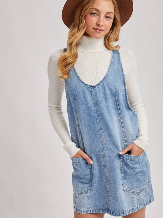 Faith Denim Overall Dress