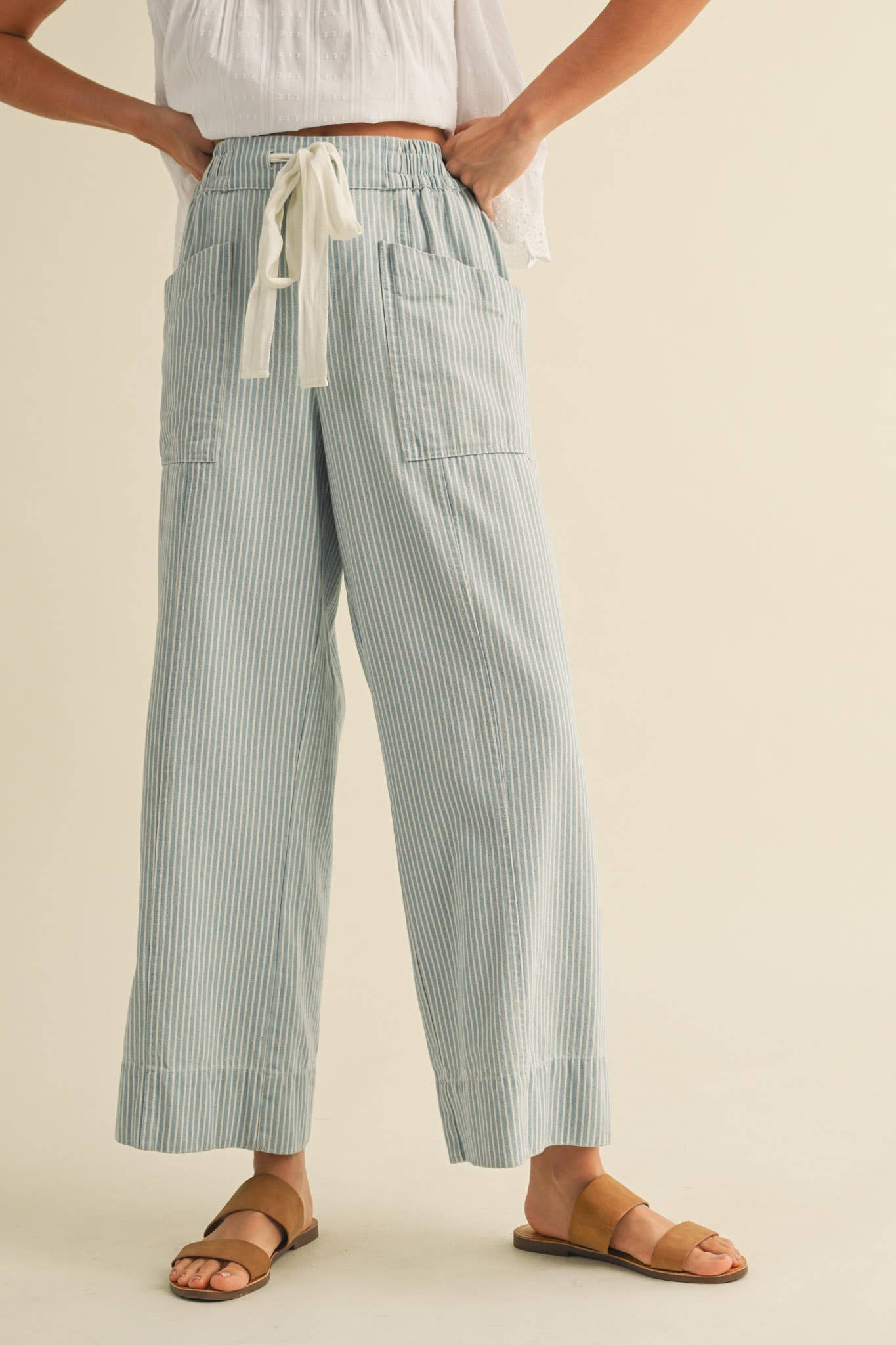 Sky Wide Leg Cropped Pants