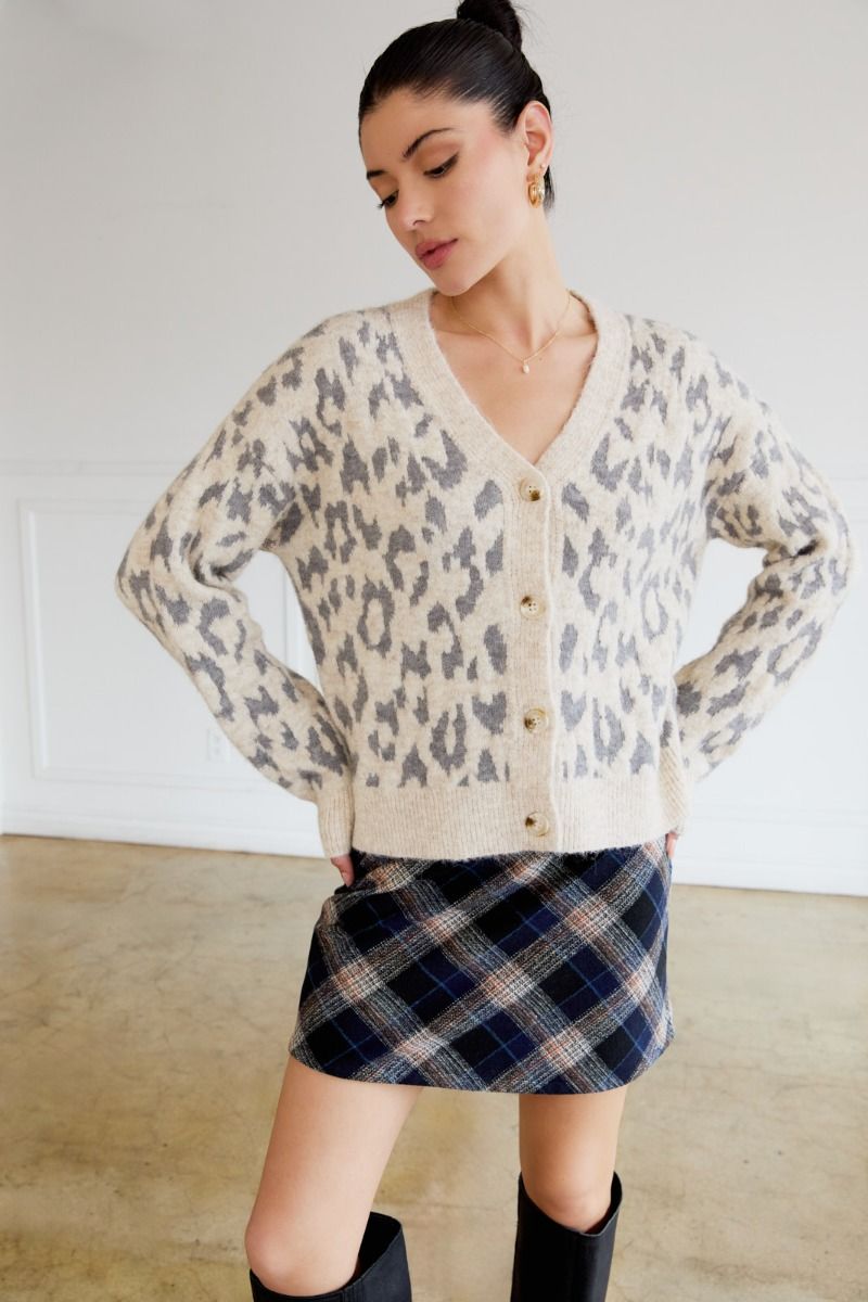 Stacey Leopard Cardigan