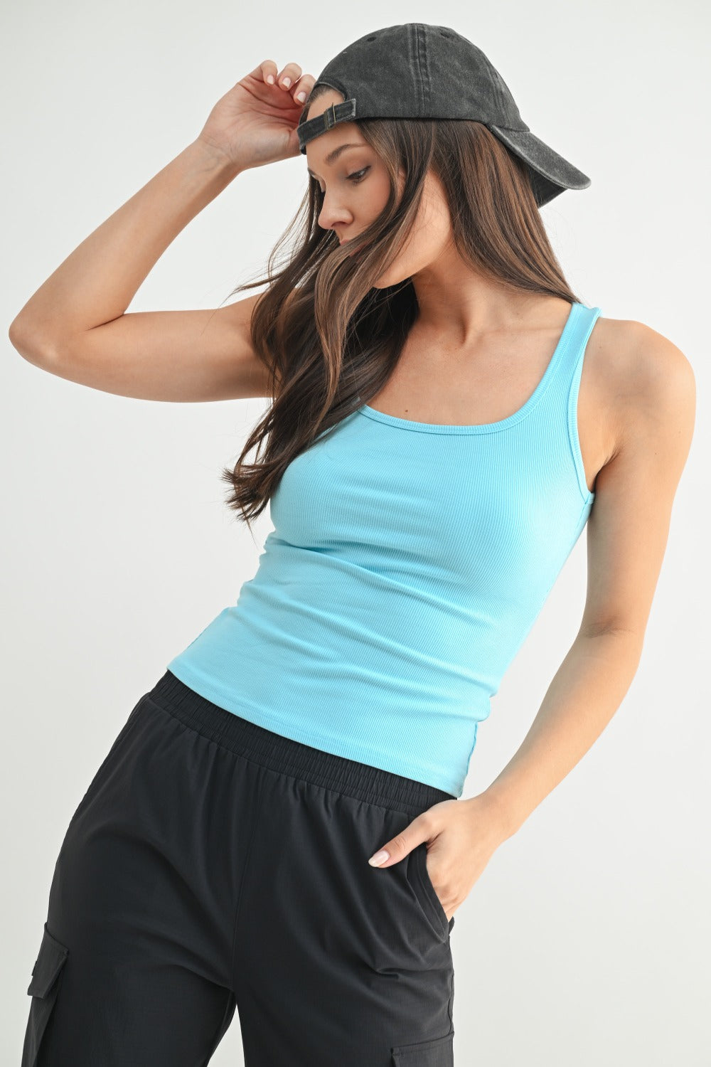 Lucy Square Neck Micro-Ribbed Tank
