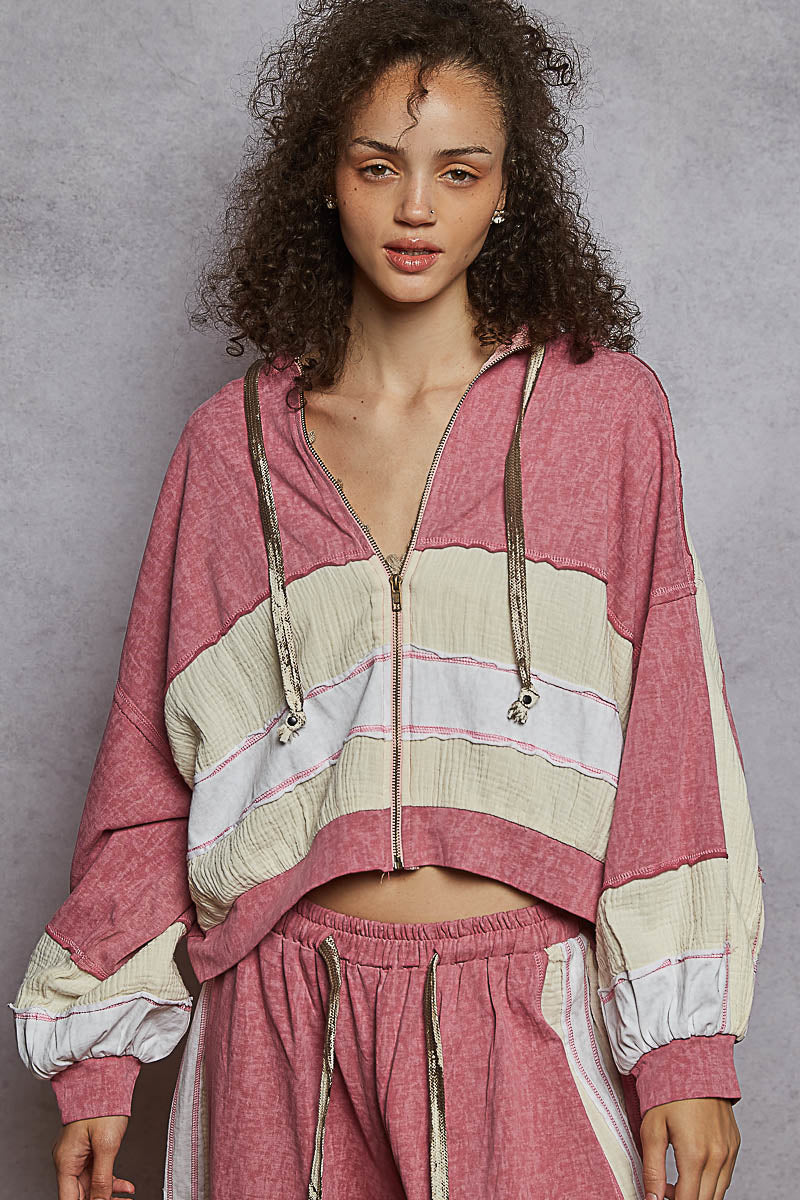 Talia Balloon Sleeve Zip Up