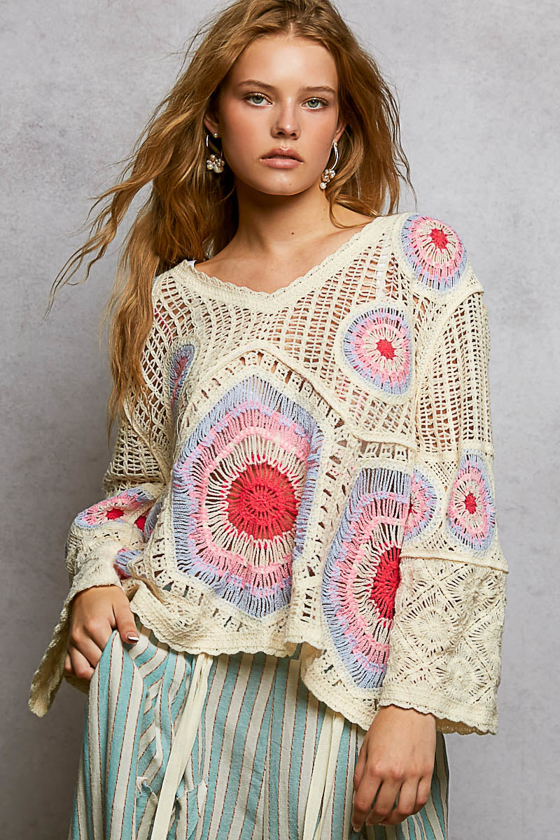 Maisie Open-Weave Pullover