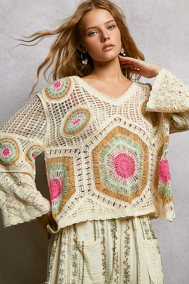 Maisie Open-Weave Pullover