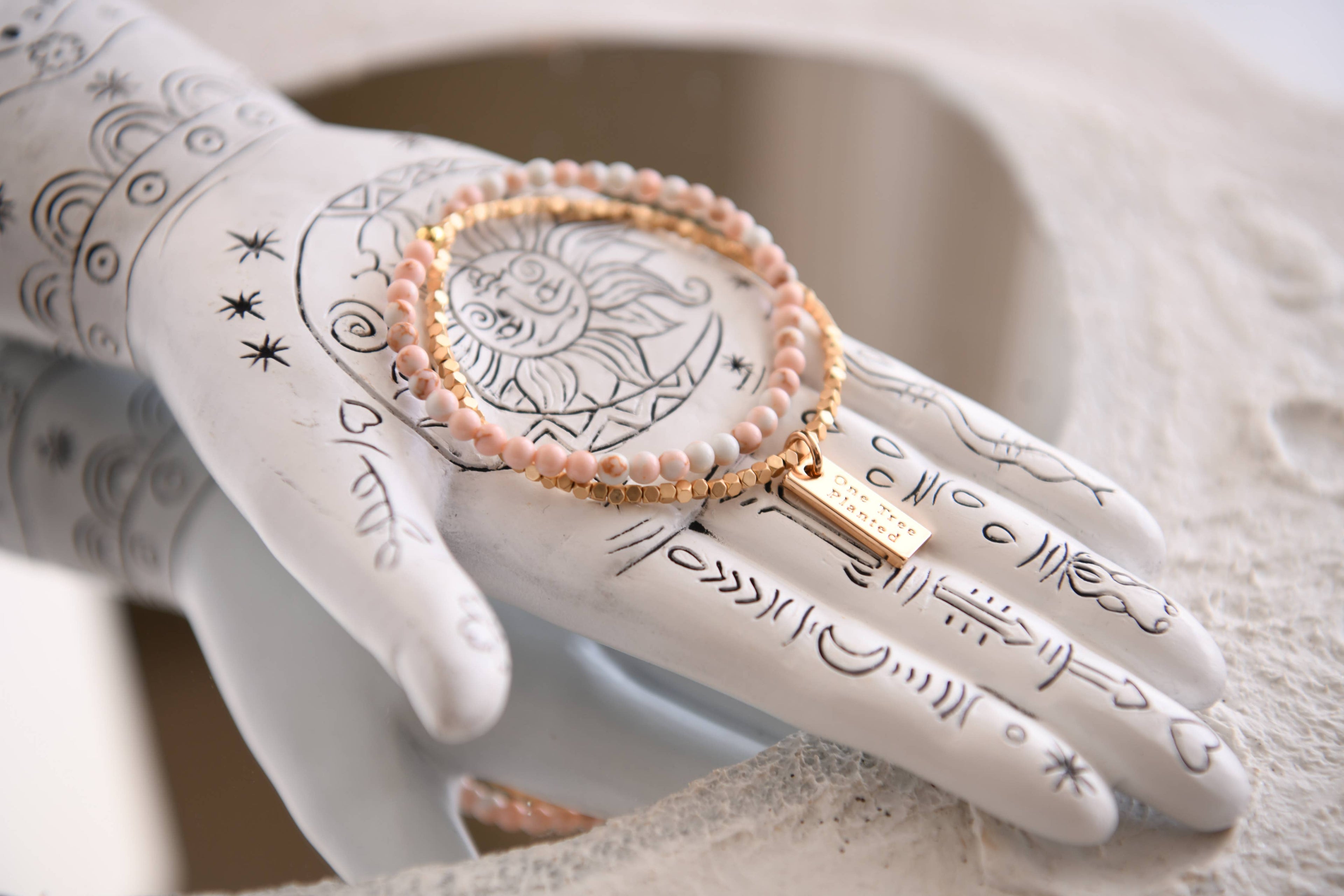 Gemstone Wrap Bracelet with Faceted Gold Beads