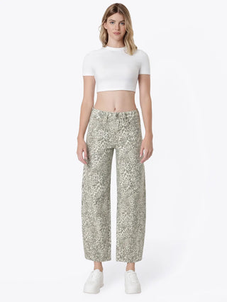 Kira Leopard Barrel Jeans