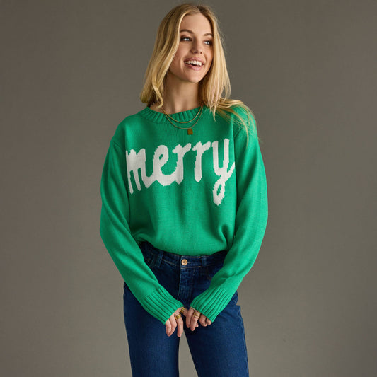 Kelly Green Merry Sweater