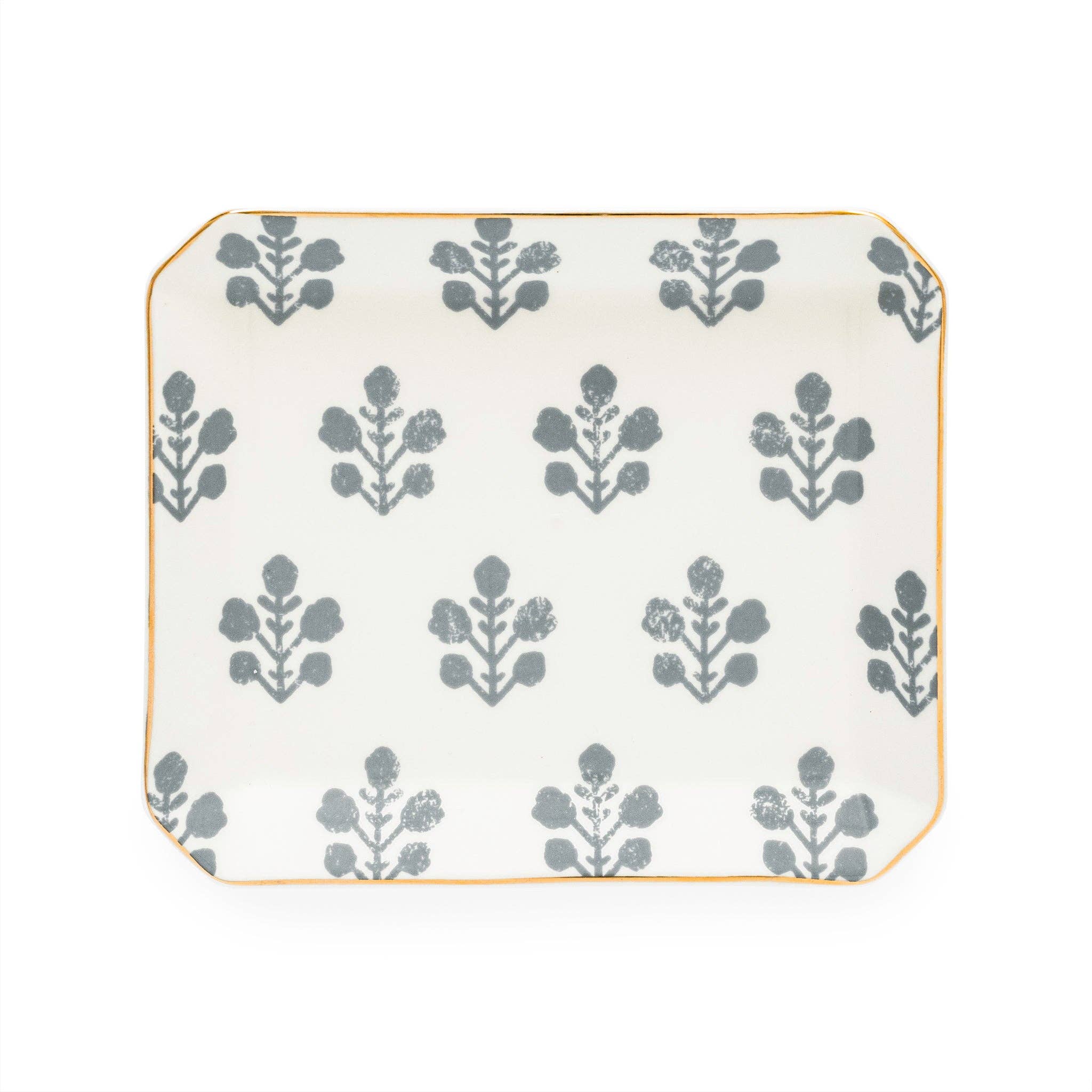 Medium Trinket Tray, Slate Floral