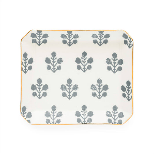 Medium Trinket Tray, Slate Floral