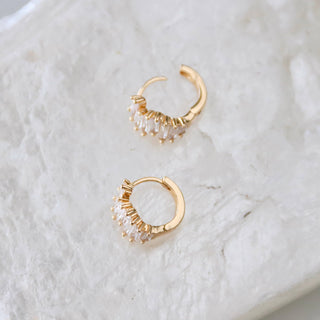 CZ Baguette Huggie Hoop Earrings