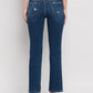 Carly Mid Rise Ankle Slim Straight Jeans
