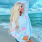 Pearl Grey Embroider Bow Hoodie