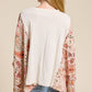 Free Bird Contrast Sleeve Top