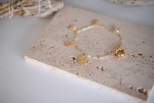 Lunar Solstice Gold Charm Bracelet