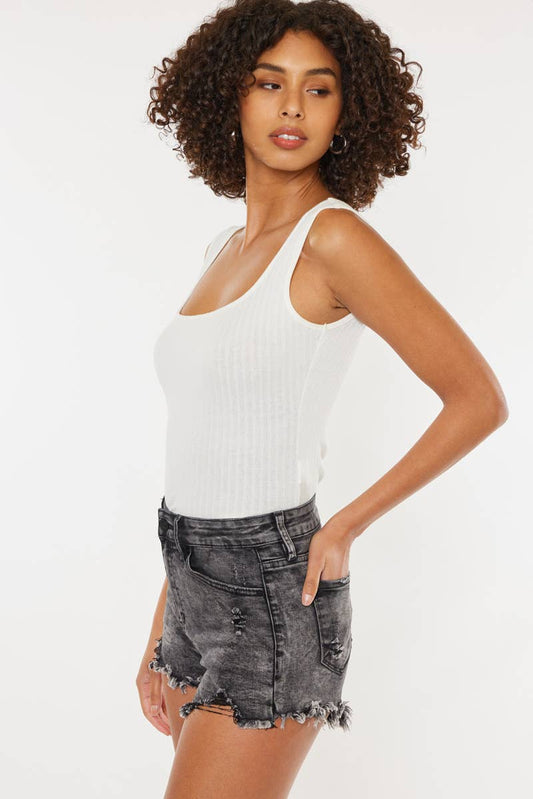 Ace Black Denim Shorts