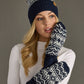 Dk. Navy & White Patterned Mittens