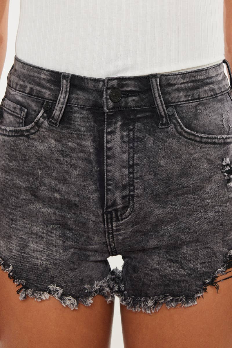 Ace Black Denim Shorts