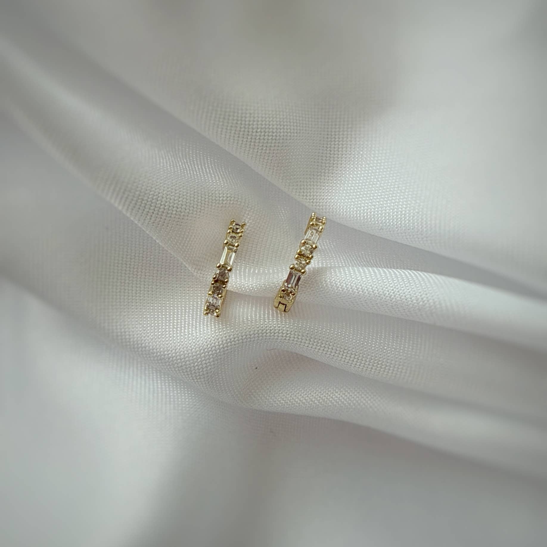 Petite Baguette Huggie Hoops