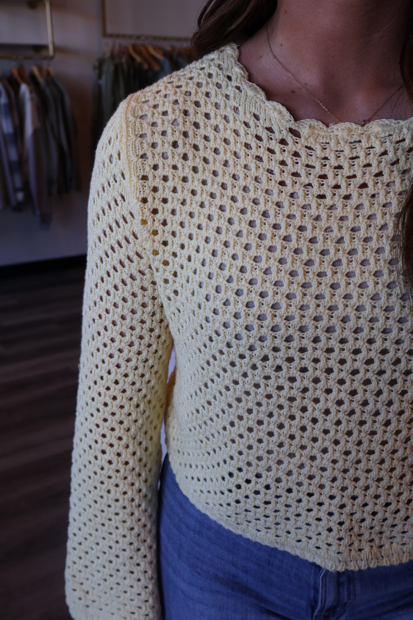 Cassie Scallop Trim Sweater