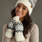 Ivory, Gray & Tan Winter Pattern Pom Hat