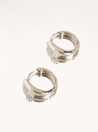 Solitaire Hoop Earrings