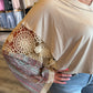 Carrie Lace and Patchwork Bell-Sleeve Crop Top