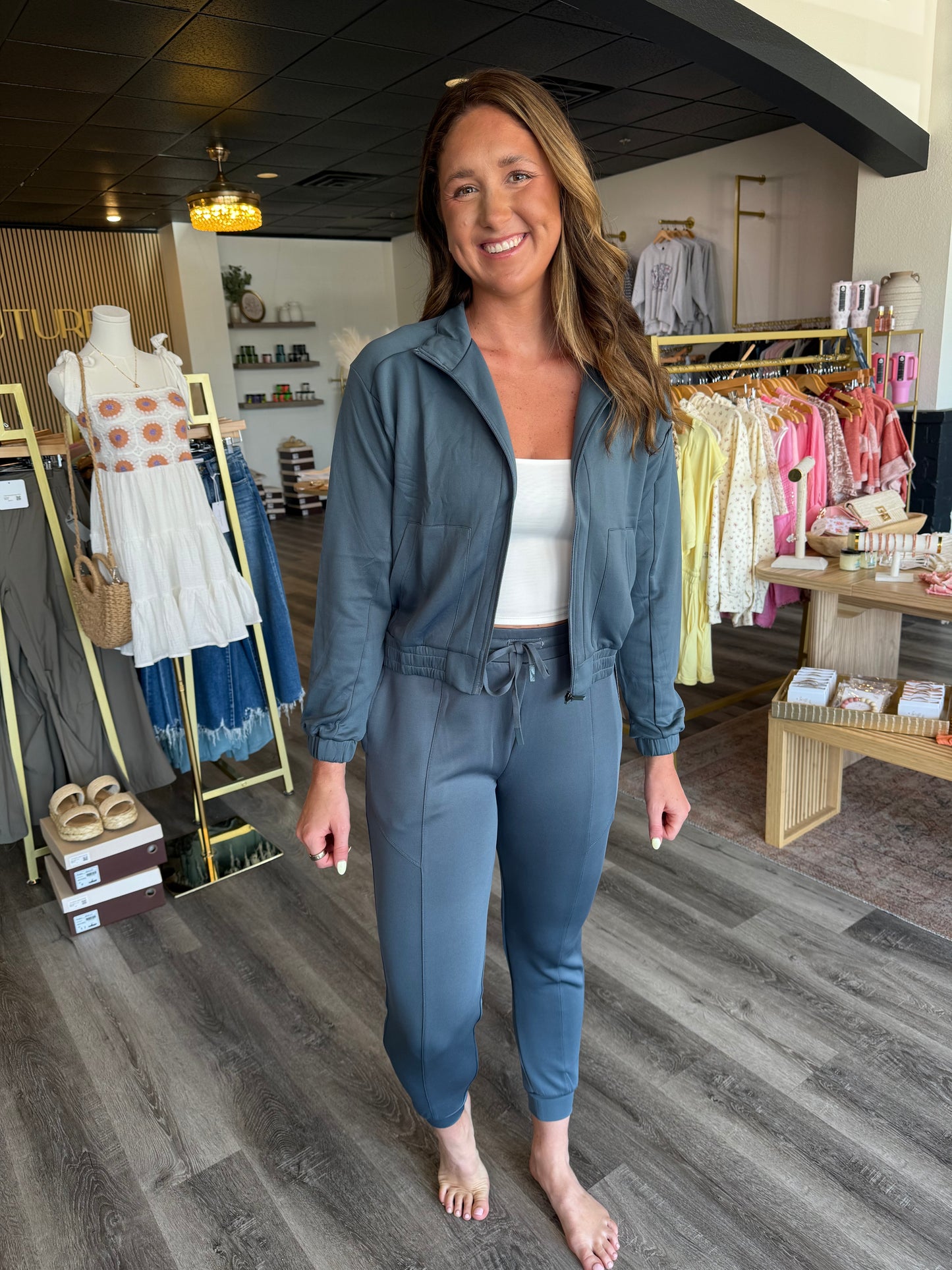 Sharon Mock Neck Zip Up Active Jacket