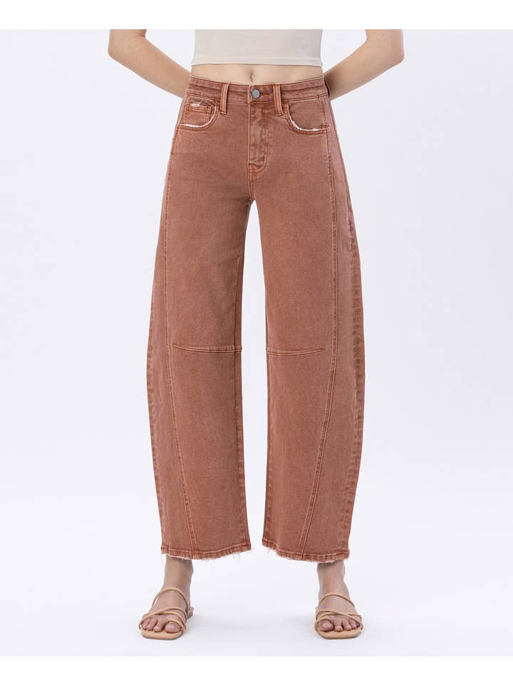 Ameilia High Rise Twist Barrel Jeans