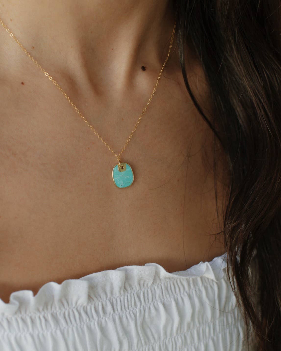 Free Spirit Turquoise Necklace Gold Filled