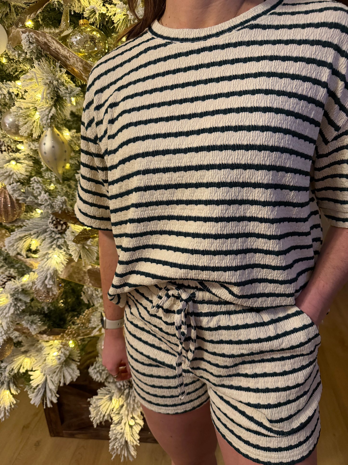 Marnie Striped Short Sleeve Short Set