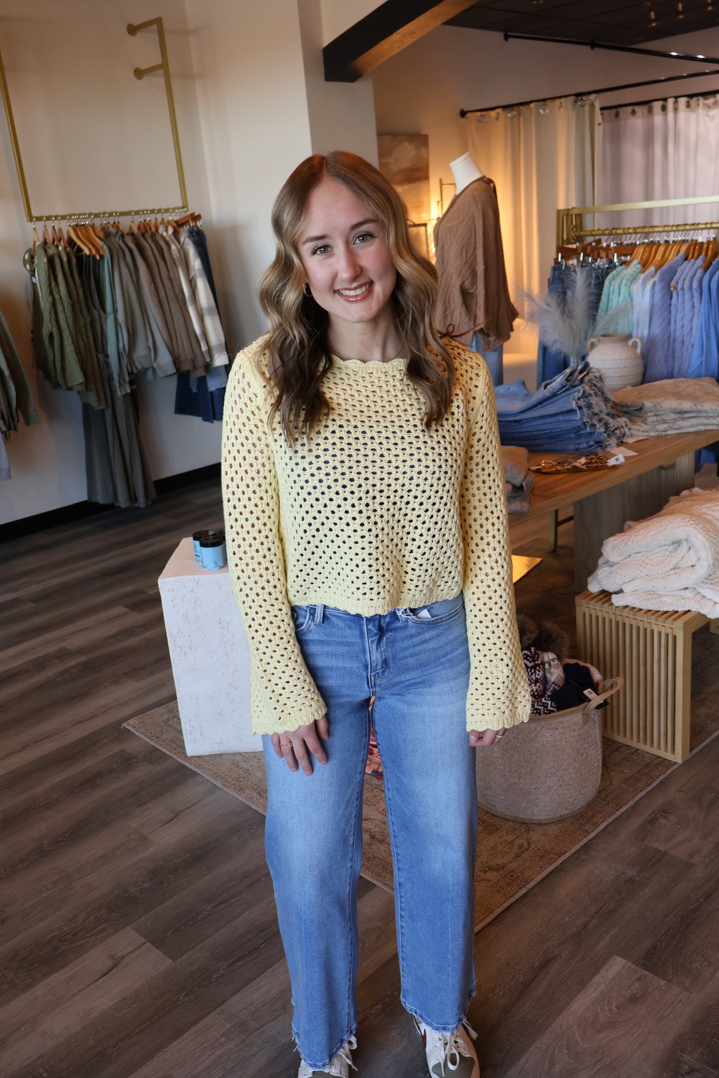 Cassie Scallop Trim Sweater